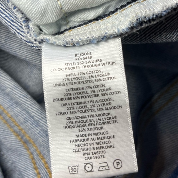 REDONE Originals 90s Ultra High Rise Skinny in Broken Through Size 27 - Picture 8 of 12